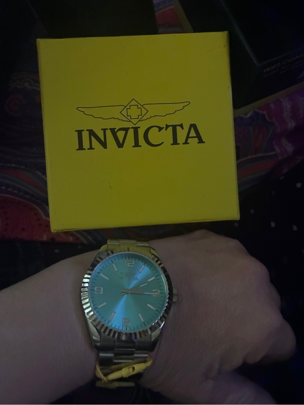 Invicta Silver Watch with Tiffany Blue Dial